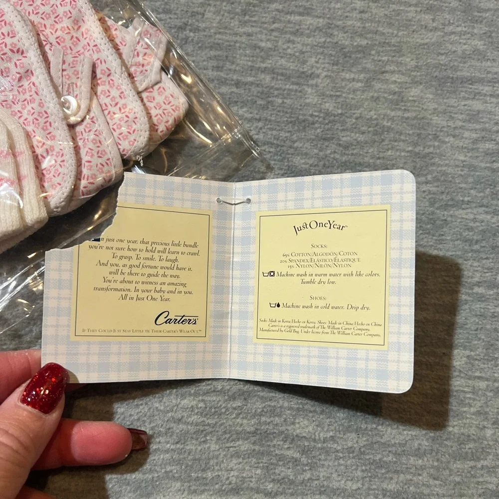 Carter’s vintage sock & shoe‎ gift set infants baby 0-3 months pink floral new